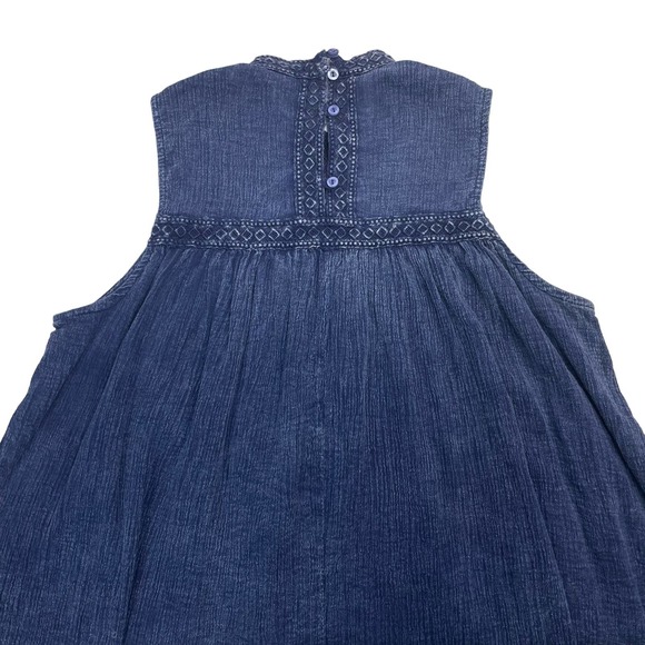 NWT ERI + ALI Anthropologie Embroidered Tank Top Sz XS Blue - Picture 5 of 5